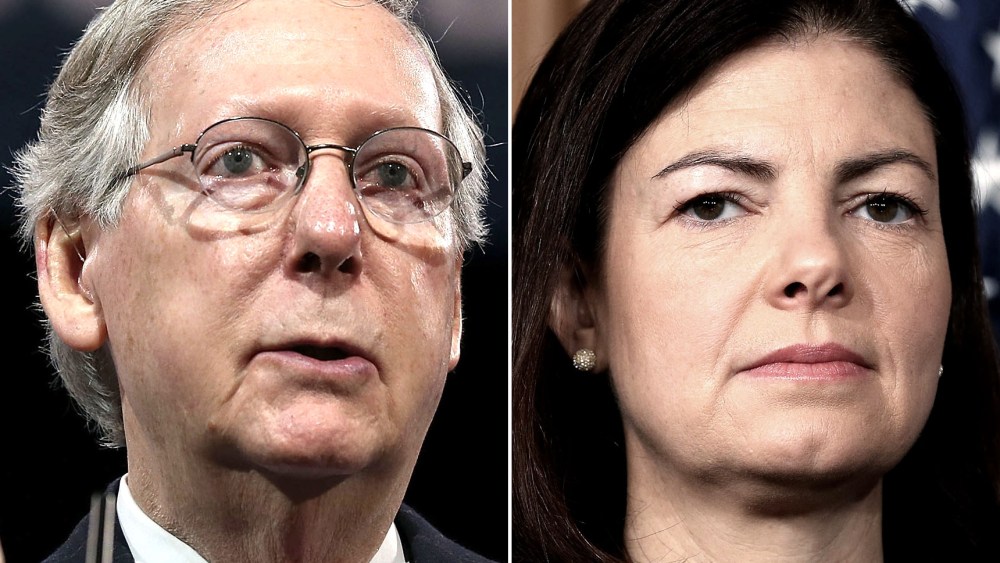 This digital composite shows file photos: (L-R) U.S. Senate Minority Leader Sen. Mitch McConnell (R-KY) delivering remarks during the second day of the 40th annual Conservative Political Action Conference (CPAC) March 15, 2013 in National Harbor,...