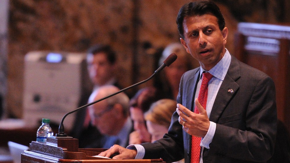 Louisiana Gov. Bobby Jindal speaks during the opening of the state legislature at the state capitol in Baton Rouge, La., Monday, March 10, 2014.