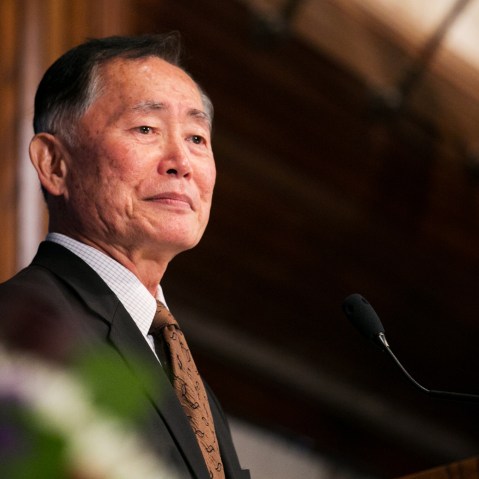 George Takei speaking at the National Press Club on Oct. 18, 2013 in Wash., DC. (Photo by Alyson Fligg/Sipa)