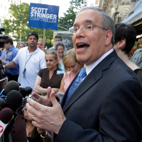 Manhattan Borough President Scott Stringer speaks at a news conference on New York's Upper West Side,  Monday, July 8, 2013. Stringer has been the most prominent among the contenders to become New York City's next fiscal chief. He's raised more than $3...