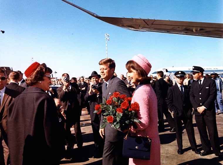 President and Mrs. Kennedy arrive at Love Field, Dallas, Texas, Nov. 22, 1963.