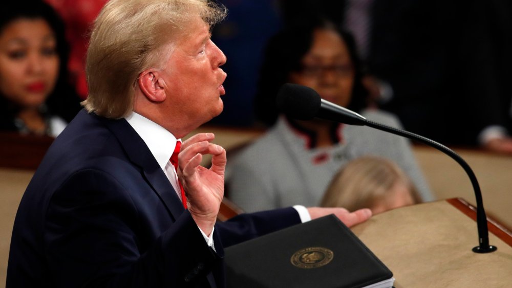President Donald Trump delivers his State of the Union address to a joint session of Congress on Capitol Hill in Washington, Tuesday, Feb. 4, 2020.