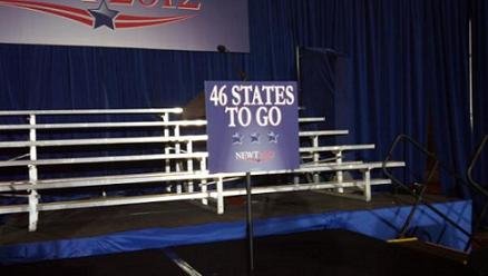 The sign at Newt Gingrich's primary-night party in Florida