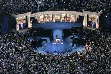 Barack Obama accepts the Democratic nomination four years ago.