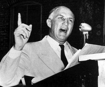 Strom Thurmond, pictured here in 1957, left the Democrats when the party embraced civil rights.