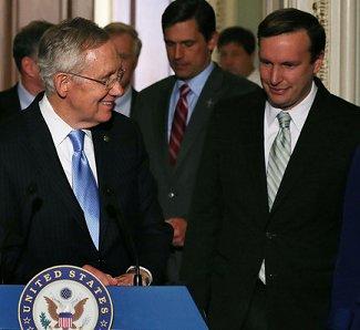 Sens. Harry Reid (D-Nev.) and Chris Murphy (D-Conn.)
