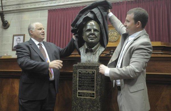Protecting Limbaugh's bust