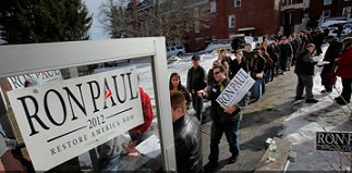 Republican caucus-goers gather in Maine.