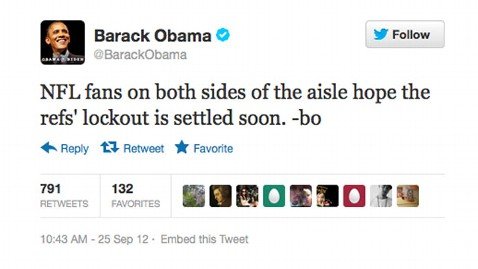 Disputed game prompts Obama to urge NFL to get regular refs back