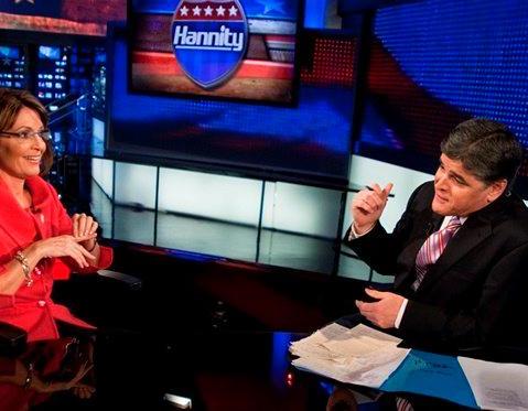 This photo provided by Fox News Channel shows Sean Hannity interviewing former Alaska Gov. Sarah Palin in New York, Wednesday, Nov. 18, 2009. The interview will be broadcast Wednesday night on the Fox news Channel's "Hannity."