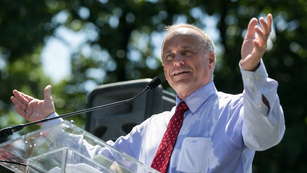 Rep. Steve King (R-IA) speaks during the D.C. March for Jobs in Upper Senate Park near Capitol Hill, on July 15, 2013 in Washington, D.C.