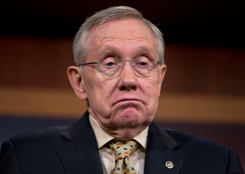 Senate Majority Leader Harry Reid of Nev. responds to questions during a news conference about extending unemployment insurance benefits which expired Dec. 28., Thursday, Jan. 9, 2014, on Capitol Hill in Washington.