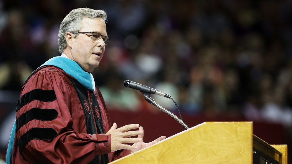 Former Florida Gov. Jeb Bush speaks at commencement exercises for The University of South Carolina in Columbia, S.C., on Dec. 15, 2014. (Tracy Glantz/AP)