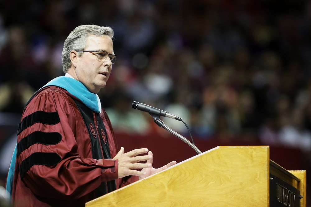Former Florida Gov. Jeb Bush speaks at commencement exercises for The University of South Carolina in Columbia, S.C., on Dec. 15, 2014. (Tracy Glantz/AP)