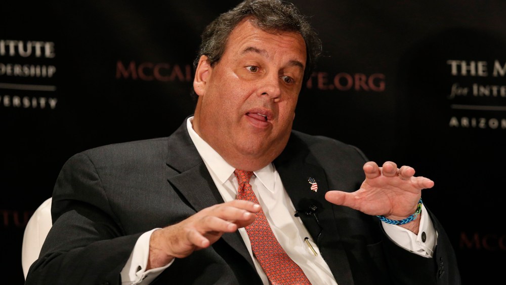 In this Nov. 22, 2013 file photo, New Jersey Gov. Chris Christie speaks at a McCain Institute forum event, in Phoenix.