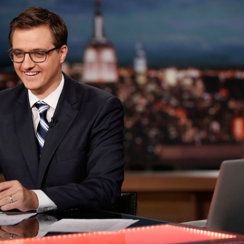 Chris Hayes on set.