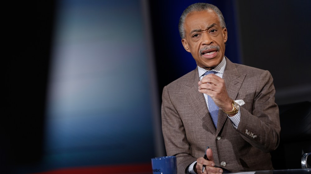 Al Sharpton on set, Feb. 27, 2014.