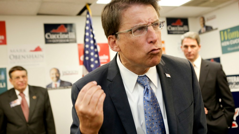 North Carolina Gov. Pat McCrory in Roanoke, Va. on Thursday, Oct. 24, 2013.