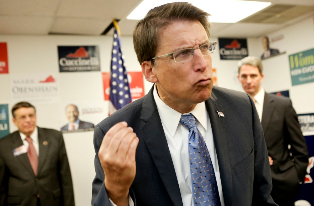North Carolina Gov. Pat McCrory in Roanoke, Va. on Thursday, Oct. 24, 2013.