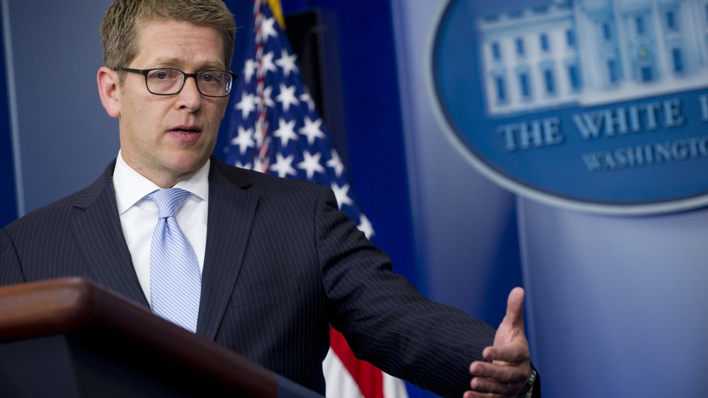 White House Press Secretary Jay Carney speaks during the daily press briefing in the Brady Press Briefing Room at the White House. (Photo by Saul Loeb/Getty Images)