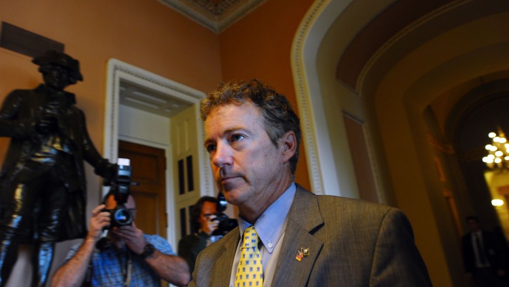 Senator Rand Paul, R-KY, on Capitol Hill in Washington, DC, on October 16, 2013.
