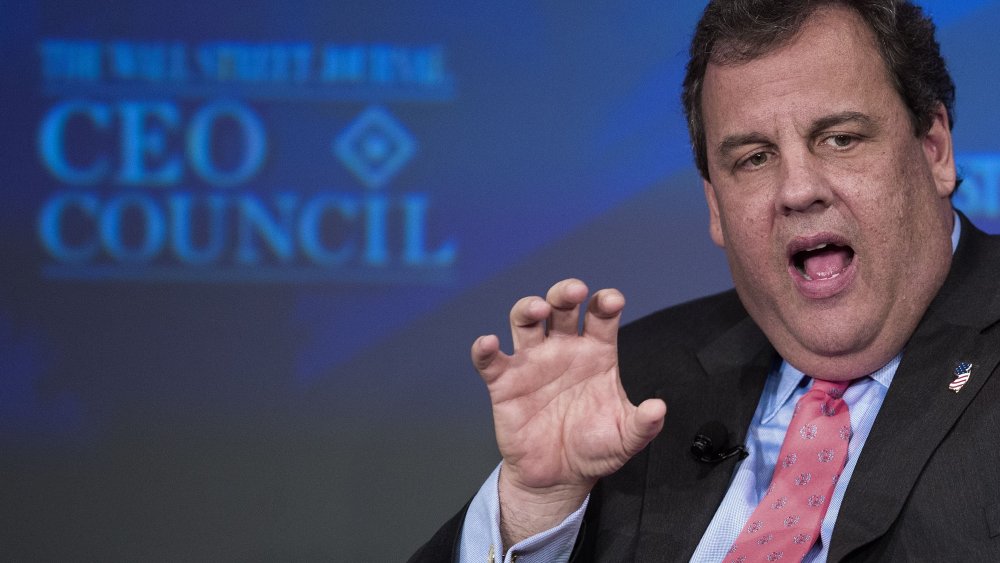 New Jersey Governor Chris Christie is interviewed by Gerard Baker (out of frame),Managing Editor, The Wall Street Journal, in this November 18, 2013 file photo in Washington, D.C.