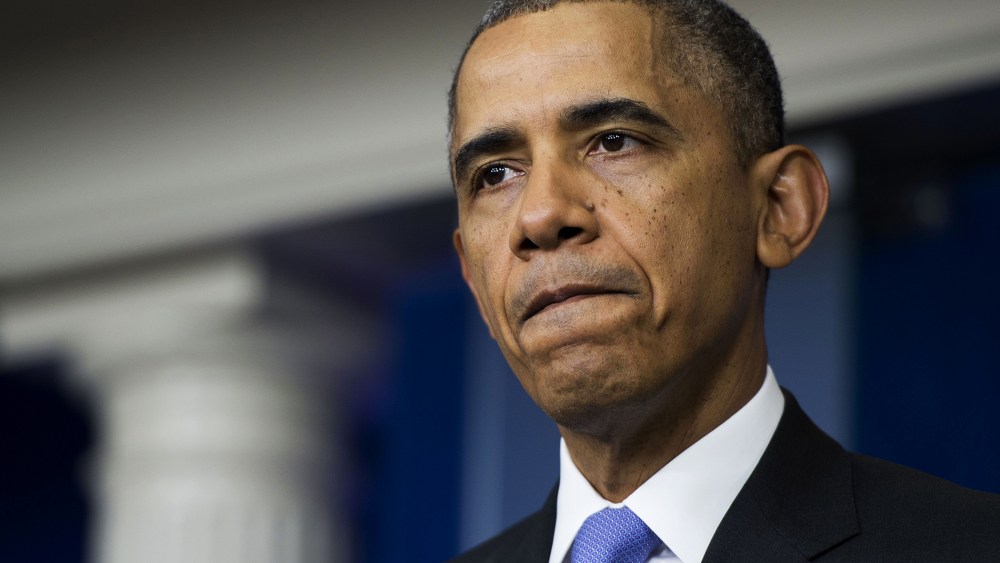 US President Barack Obama delivers a statement after meeting with Veterans Affairs Secretary Eric Shinseki at the White House in Washington, DC, May 21, 2014.