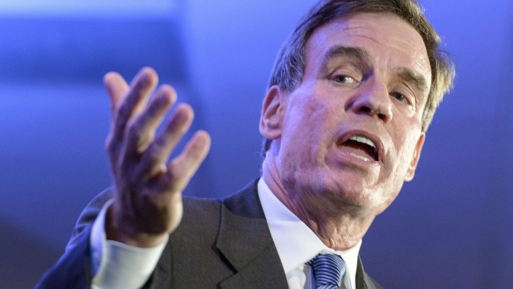 Virginia Senator Mark Warner as he addresses an election night rally in Arlington, Va. on Nov. 4, 2014. (Brendan Smialowski/AFP/Getty)