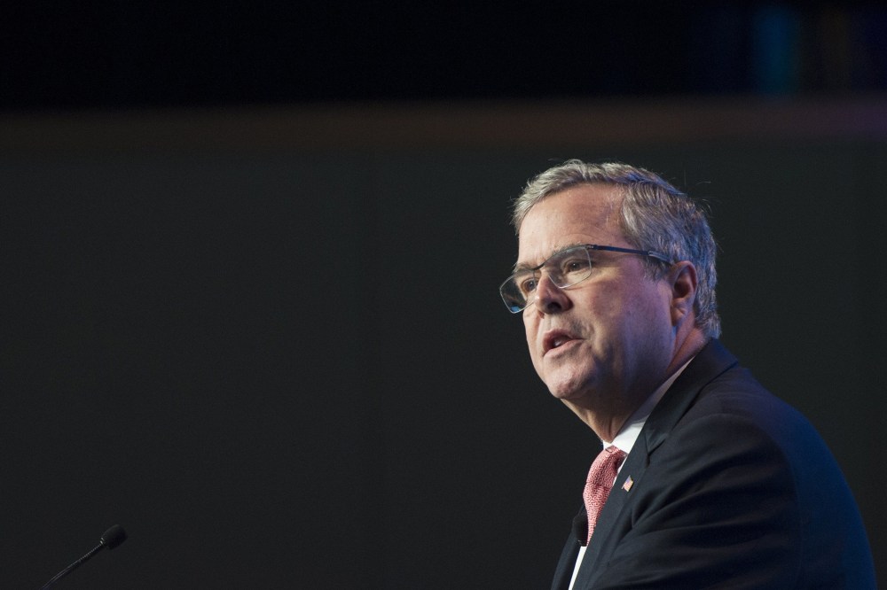 Former Florida Republican Governor Jeb Bush speaks at the 2014 National Summit on Education Reform in Washington, DC on Nov. 20, 2014. (Saul Loeb/AFP/Getty)