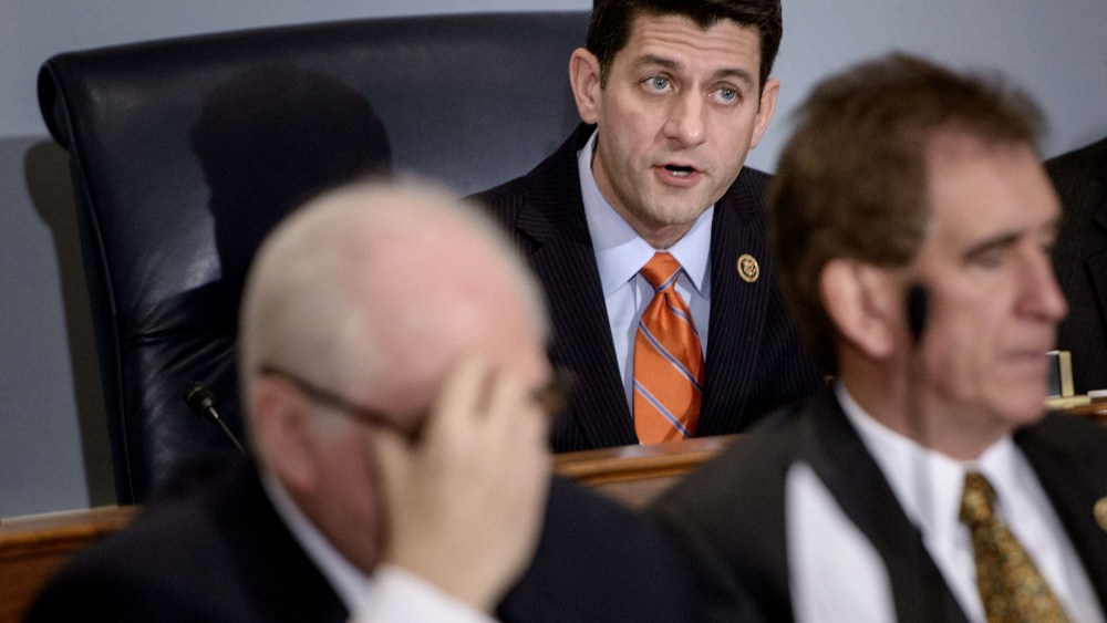 Committee chairman Rep. Paul Ryan (R-WI) speaks during a hearing of the House Ways and Means Committee on Capitol Hill on Feb. 3, 2015 in Washington, DC.