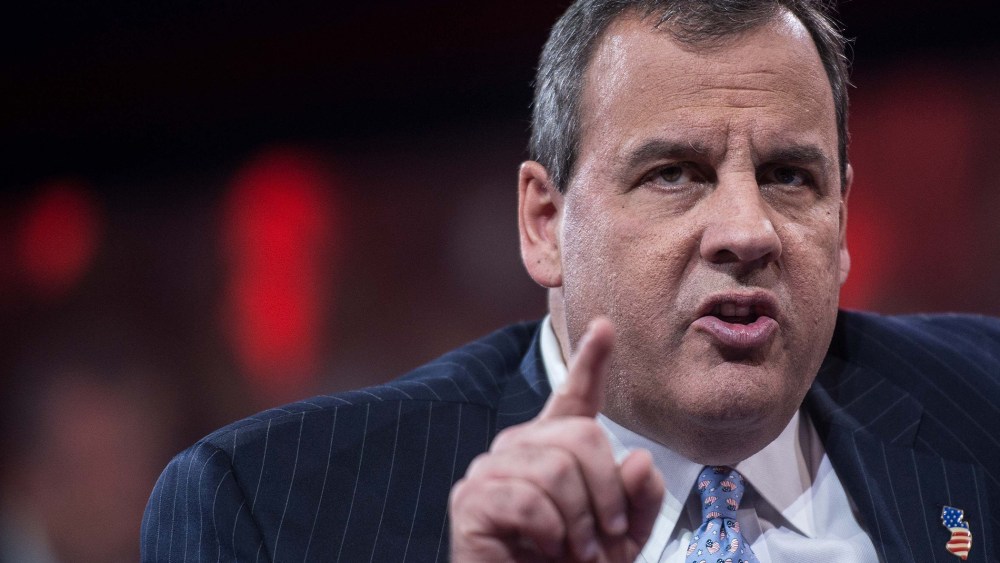 New Jersey Governor Chris Christie addresses the annual Conservative Political Action Conference (CPAC) at National Harbor, Maryland, outside Washington, DC on Feb. 26, 2015.