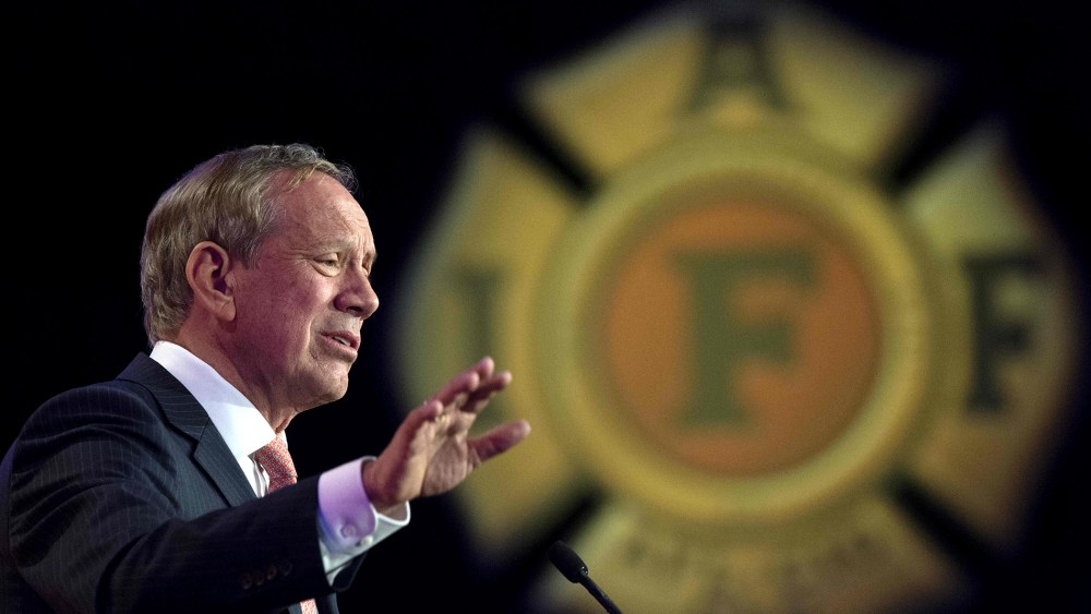 Former New York Governor George Pataki speaks at the International Association of Fire Fighters (IAFF) 2015 Alfred K. Whitehead Legislative Conference and Presidential Forum in Washington, DC on March 10, 2015.