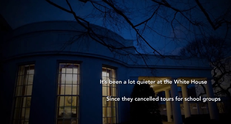 Screenshot from House Oversight and Government Reform Committee Chairman Darrell Issa's new ad attacking the president for ending White House tours.