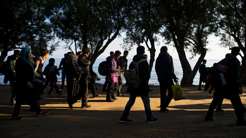 Migrants make land in Lesbos