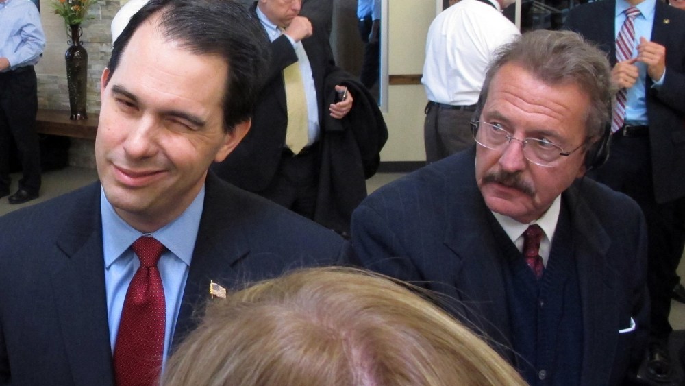 Wisconsin Republican Gov. Scott Walker on Tuesday, Feb. 25, 2014, in Fitchburg, Wis.