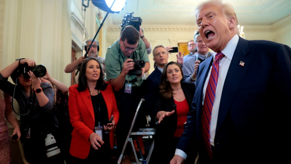 President Trump and reporters