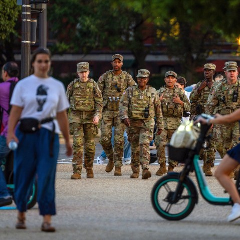 Members of the National Guard on patrol