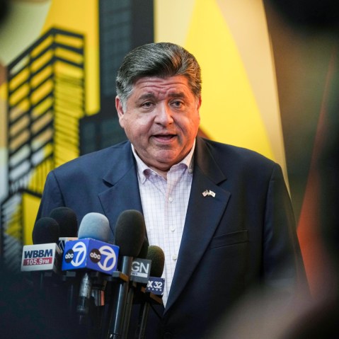 JB Pritzker speaks to the media