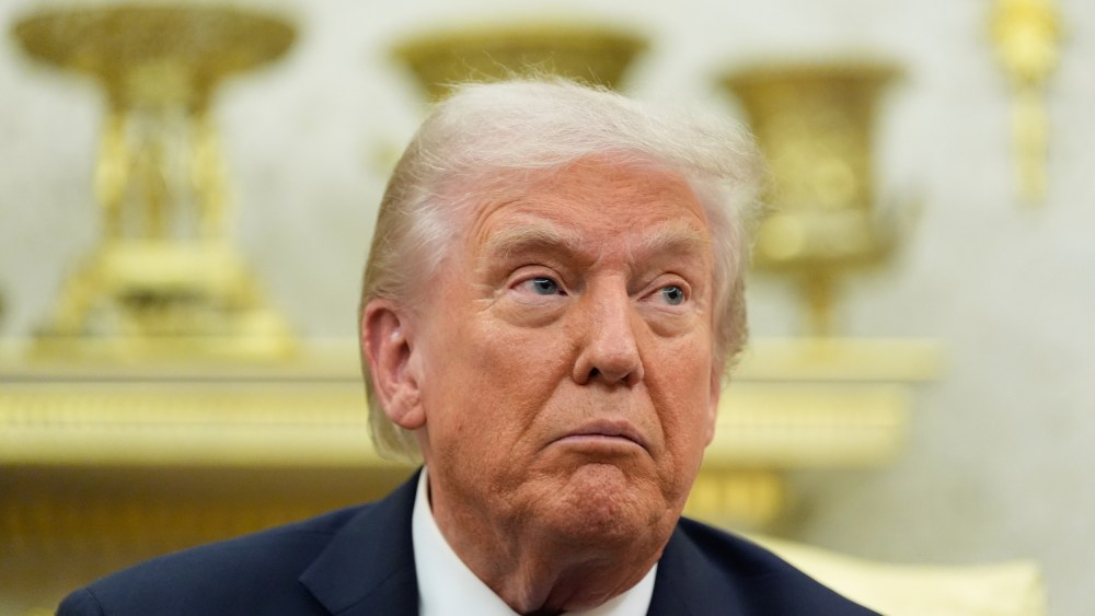 Donald Trump with media at White House