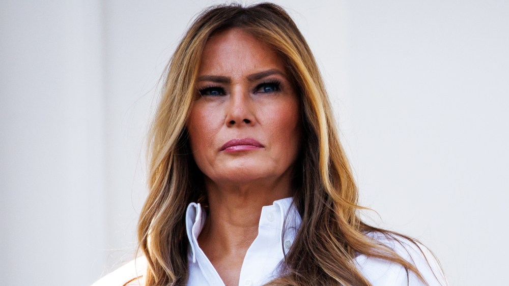 Melania Trump on the South Lawn of the White House.