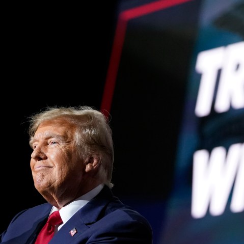 Donald Trump speaks at 2024 Iowa caucus