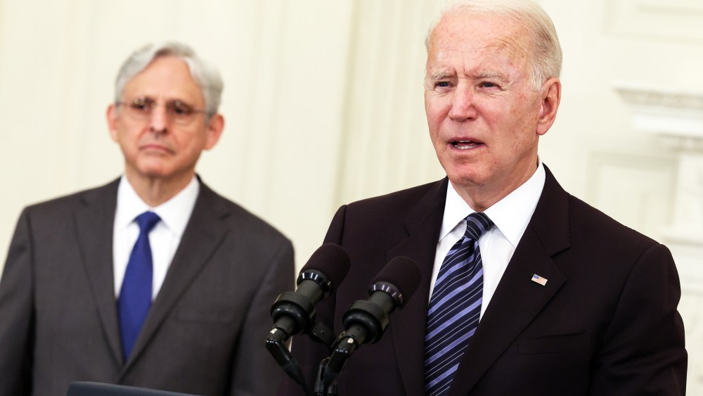 Joe Biden and Merrick Garland at the White House.