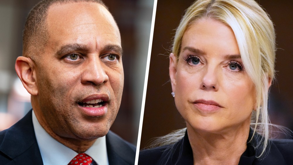 Hakeem Jeffries; Pam Bondi.