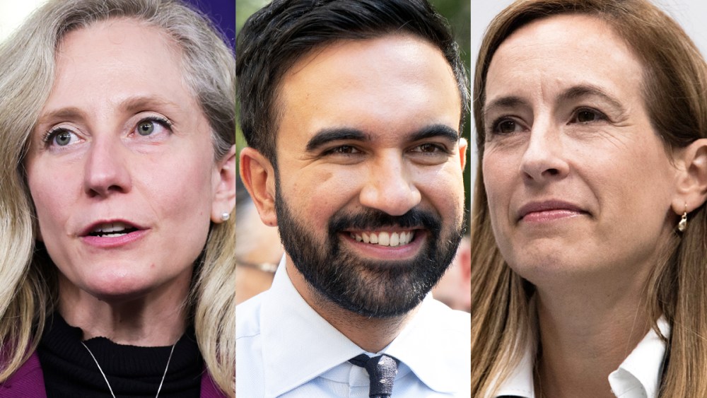 Abigail Spanberger; Zohran Mamdani; Mikie Sherill.