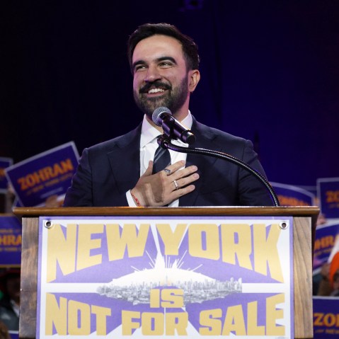 Zohran Mamdani during a campaign rally in New York City.