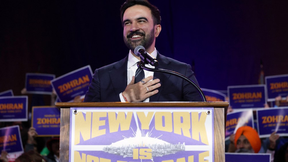 Zohran Mamdani during a campaign rally in New York City.