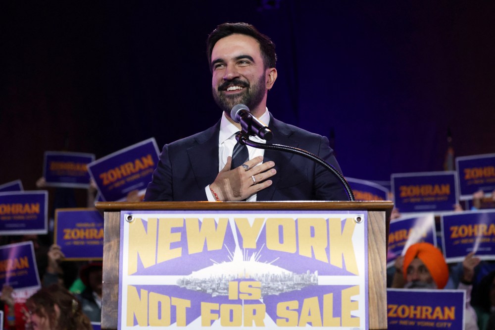 Zohran Mamdani during a campaign rally in New York City.
