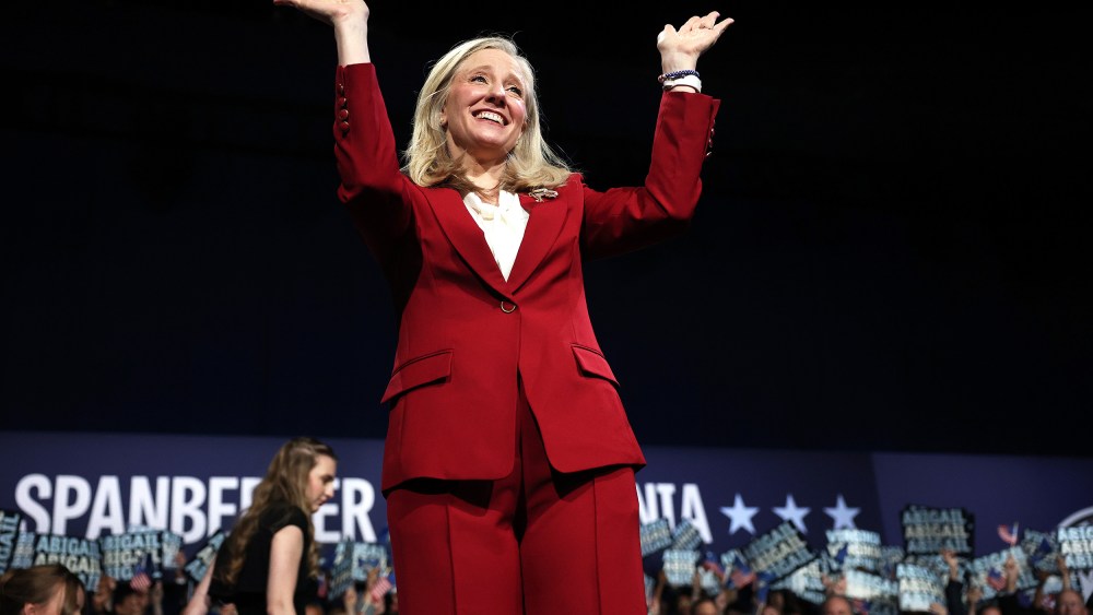 Abigail Spanberger during her election night rally in Richmond, V.A.