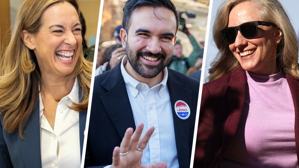Mikie Sherrill; Zohran Mamdani; Abigail Spanberger.