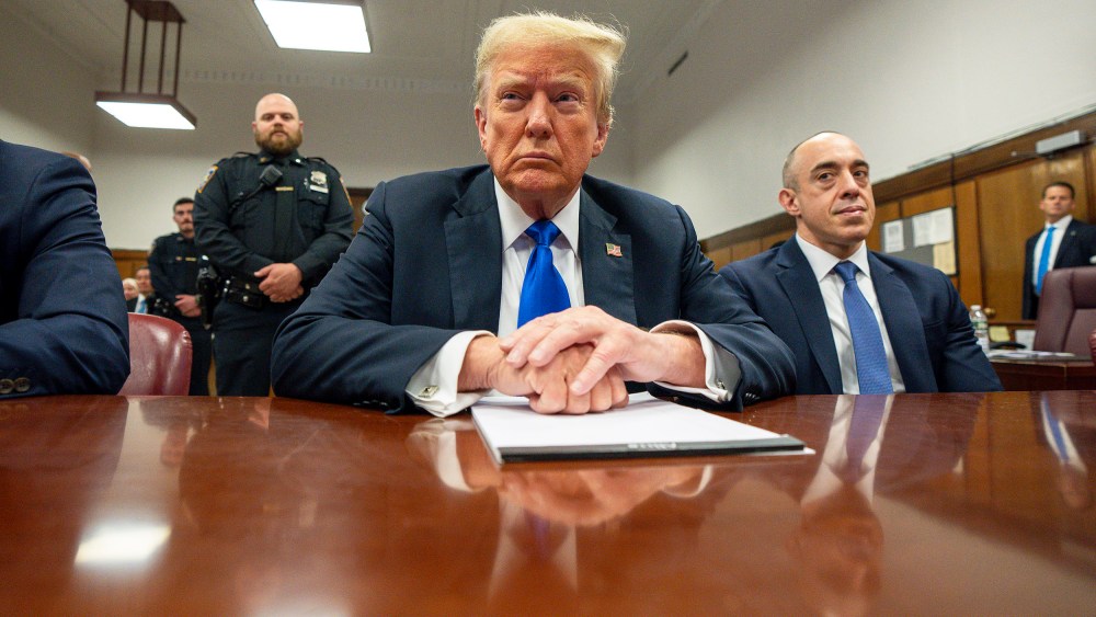 Donald Trump in court for his hush money trial in NYC.